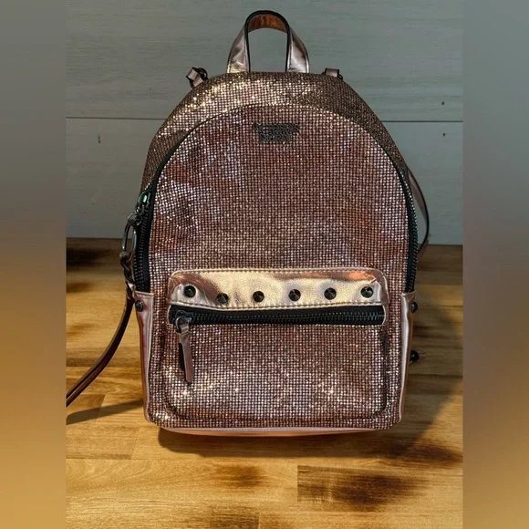 Victoria's Secret Metallic Rose Gold Mini Backpack - Picture 6 of 14